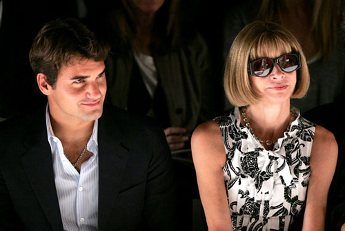 (L) Roger Federer and (R) Anna
