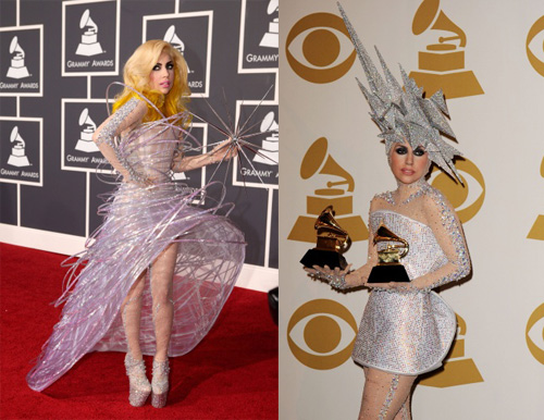 Lady Gaga Lightning Bolt Outfit. Lady Gaga#39;s Grammy outfits